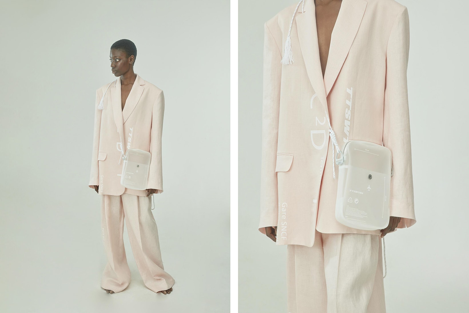 TTSWTRS Spring/Summer 2020 Collection Lookbook Linen Jacket Pants Pink Sheer Crossbody