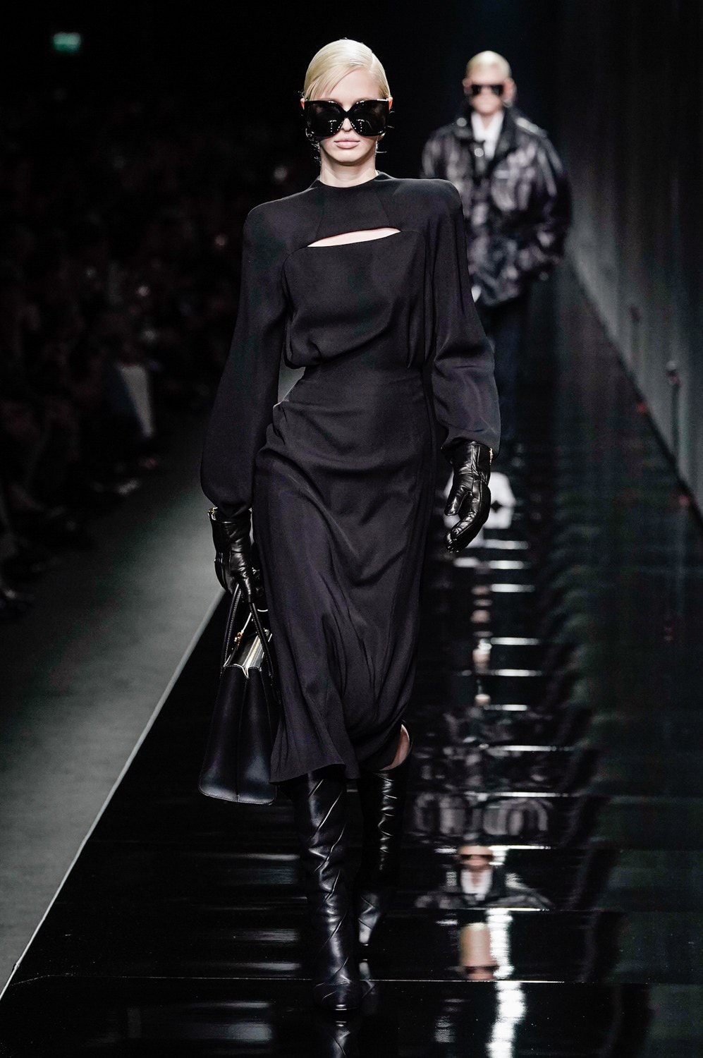 Versace Fall/Winter 2020 Collection Runway Show Maxi Dress Black