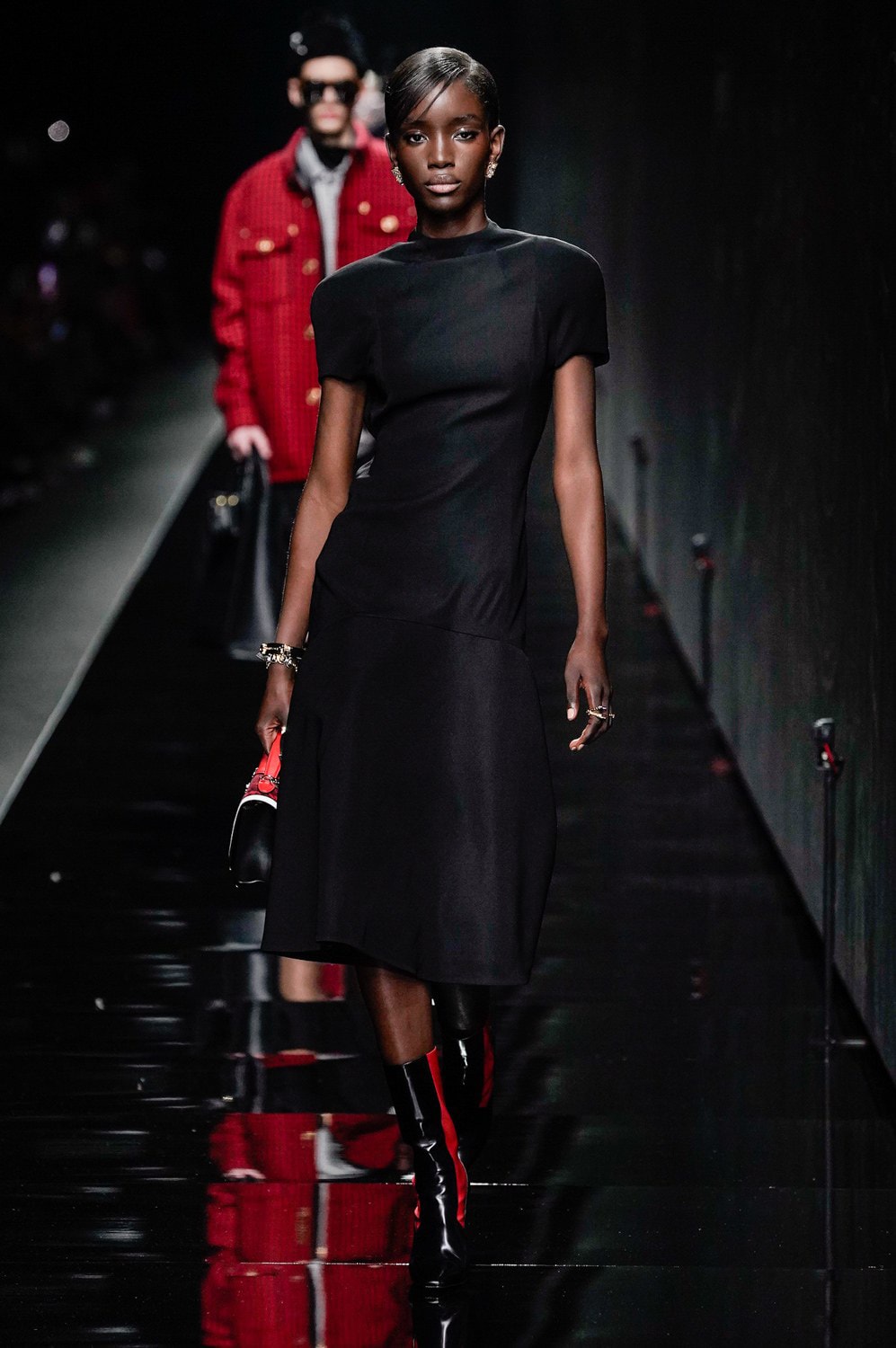 Versace Fall/Winter 2020 Collection Runway Show Maxi Dress Black