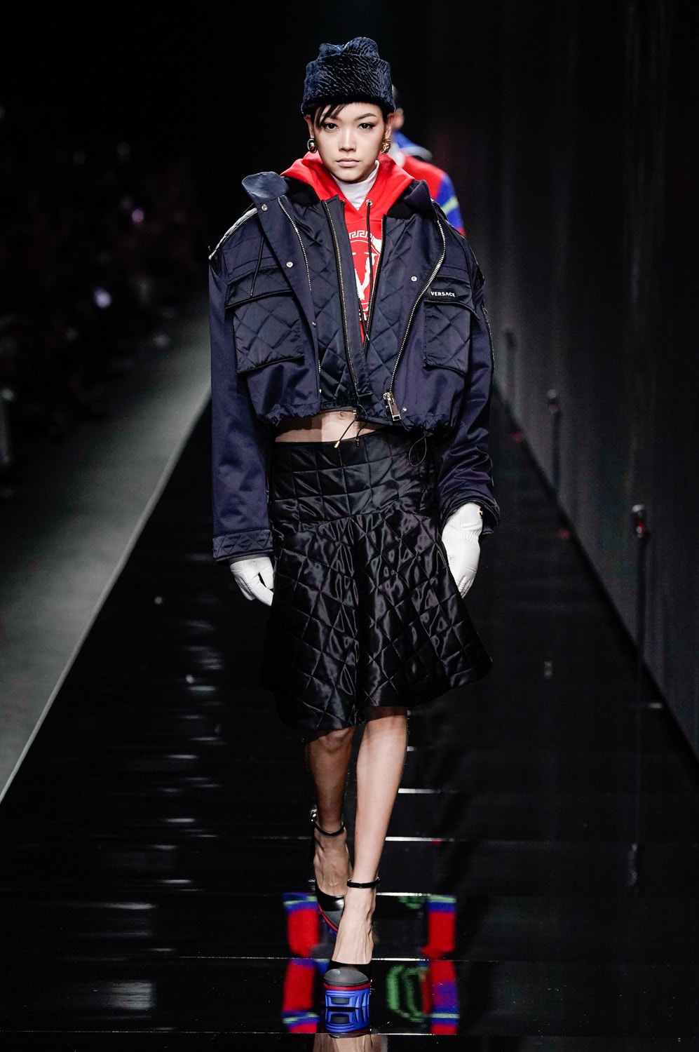 Versace Fall/Winter 2020 Collection Runway Show Nylon Jacket Black