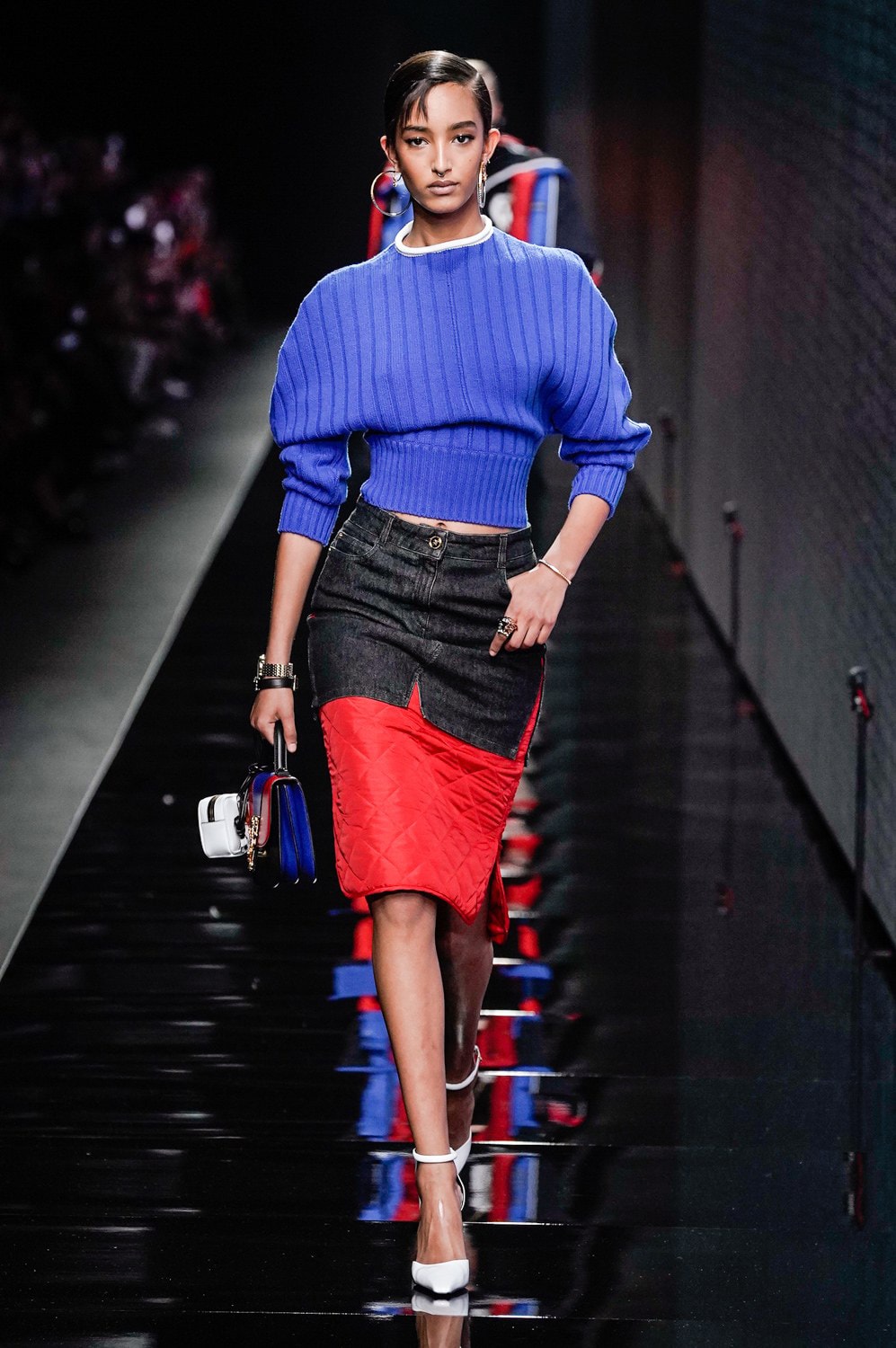 Versace Fall/Winter 2020 Collection Runway Show Sweater Blue