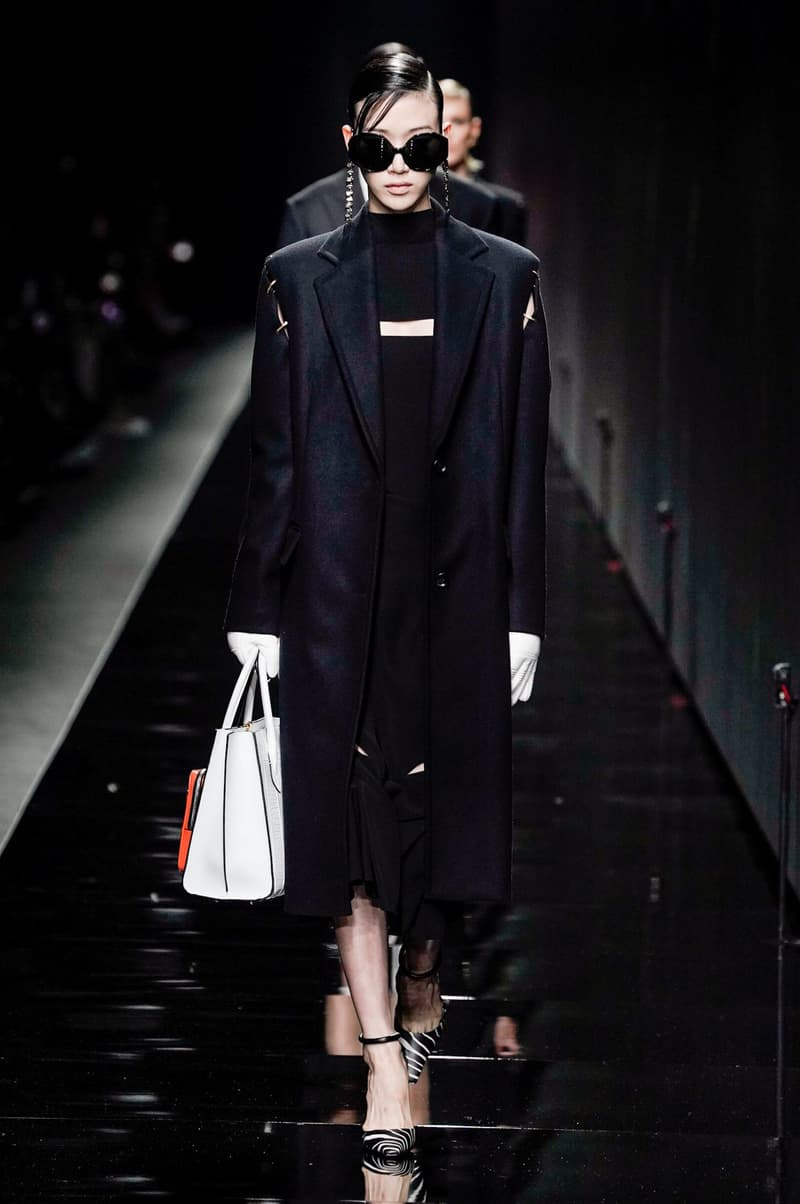 Versace Fall/Winter 2020 Collection Runway Show Coat Black