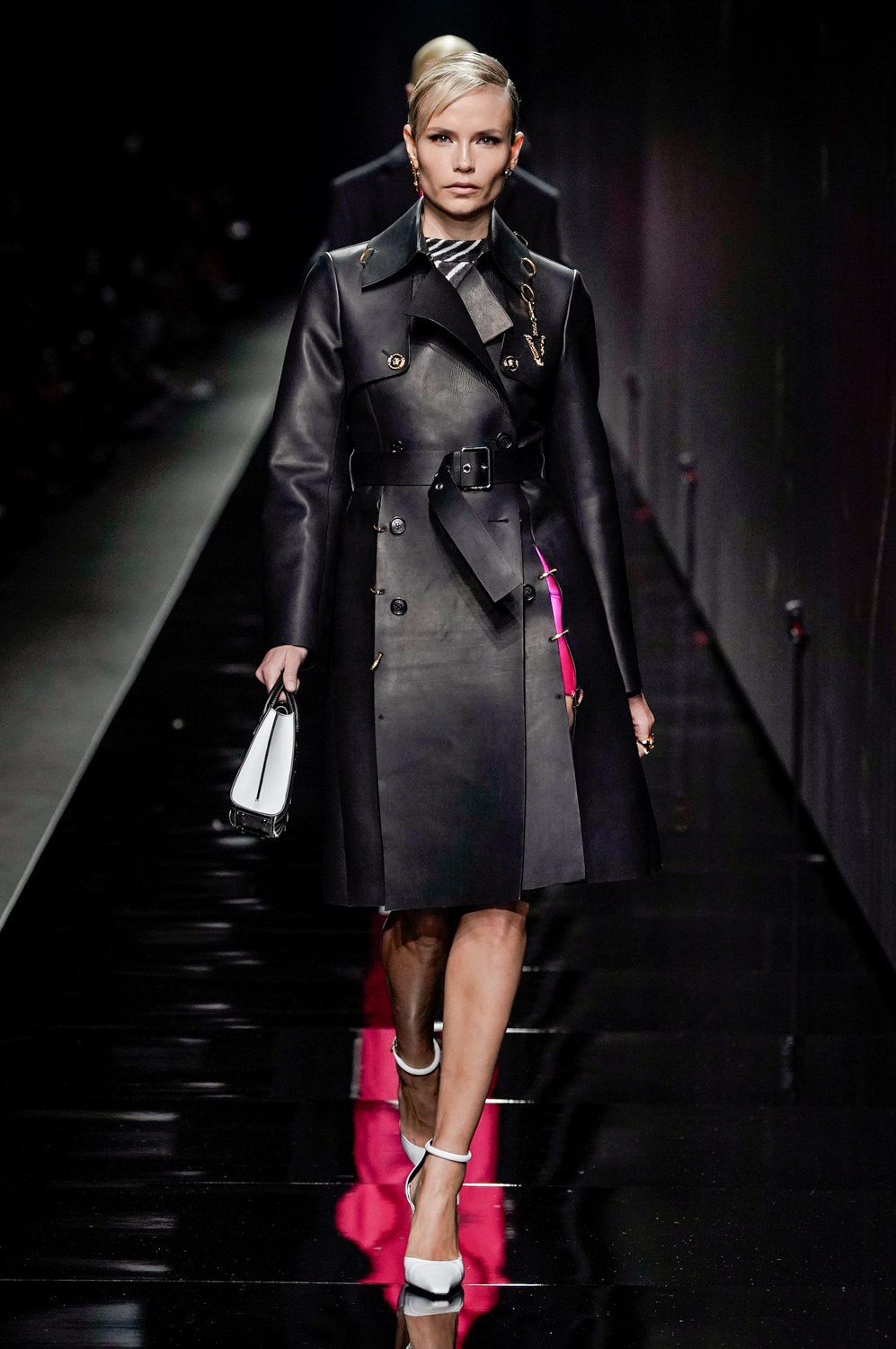 Versace Fall/Winter 2020 Collection Runway Show Trench Coat Black