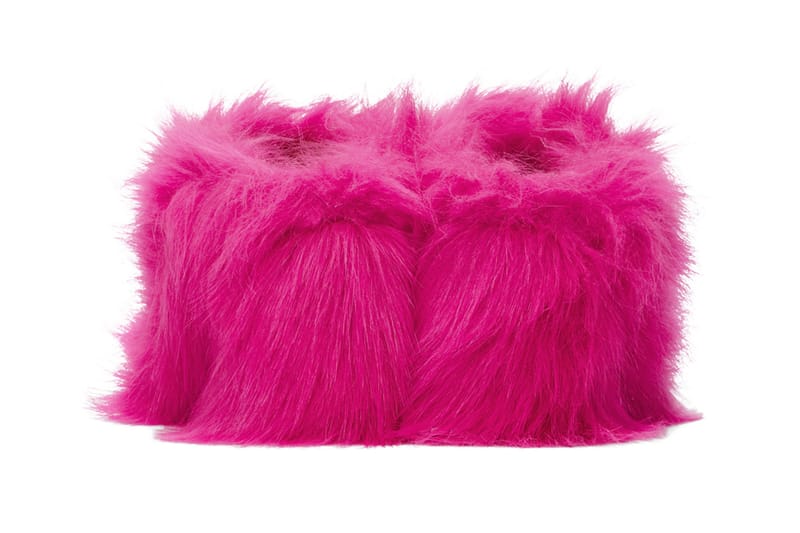 pink fluffy mules