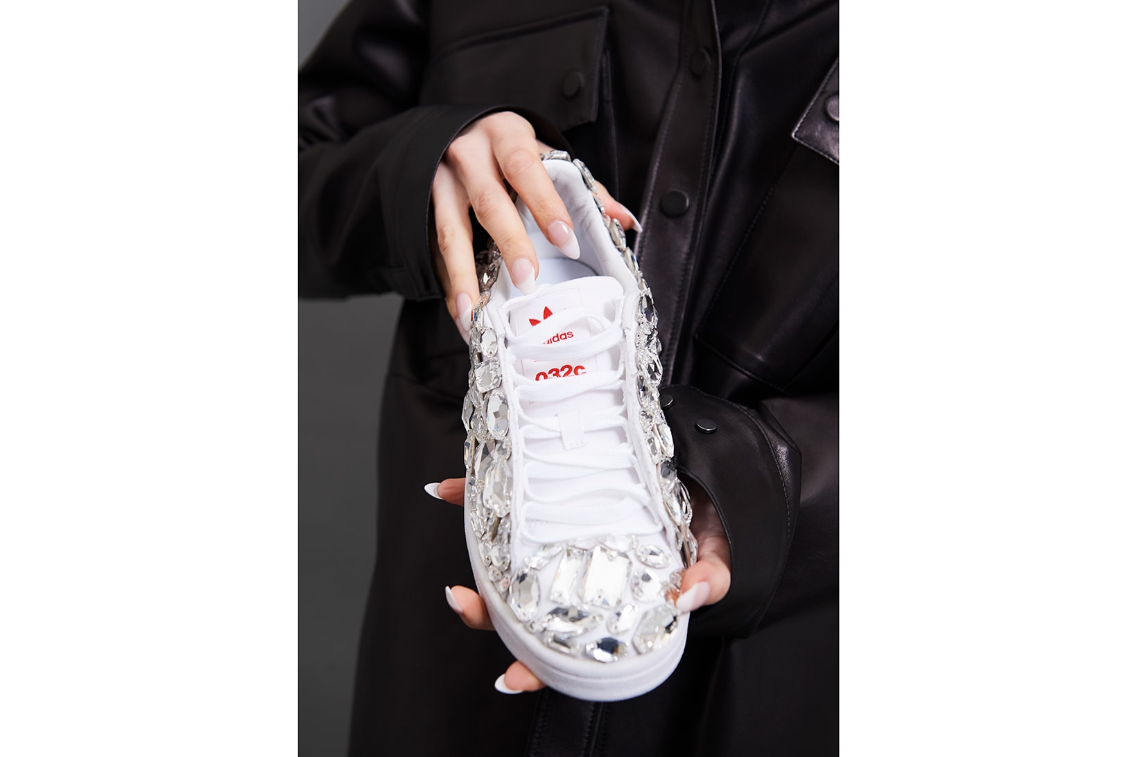 032c adidas Campus Swarovski Crystals Sneakers Black White