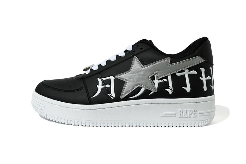 BAPE STA Low Black Calligraphy Reflective