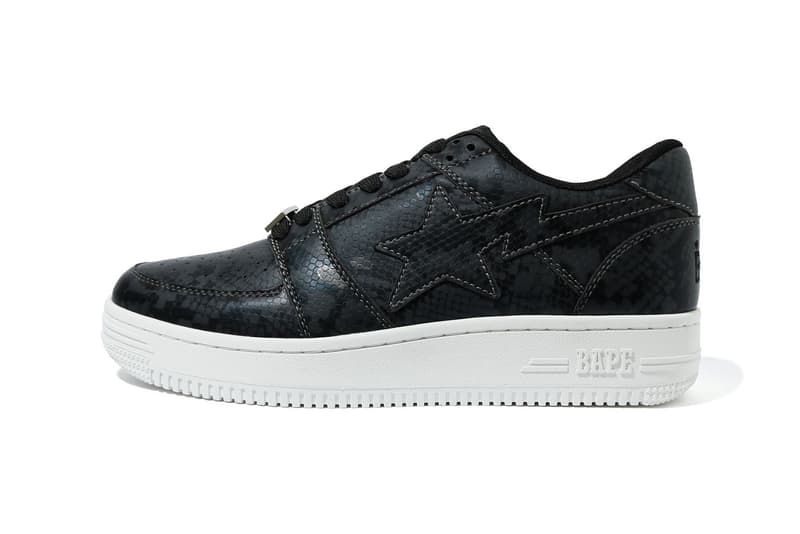 BAPE STA Low Snakeskin Black