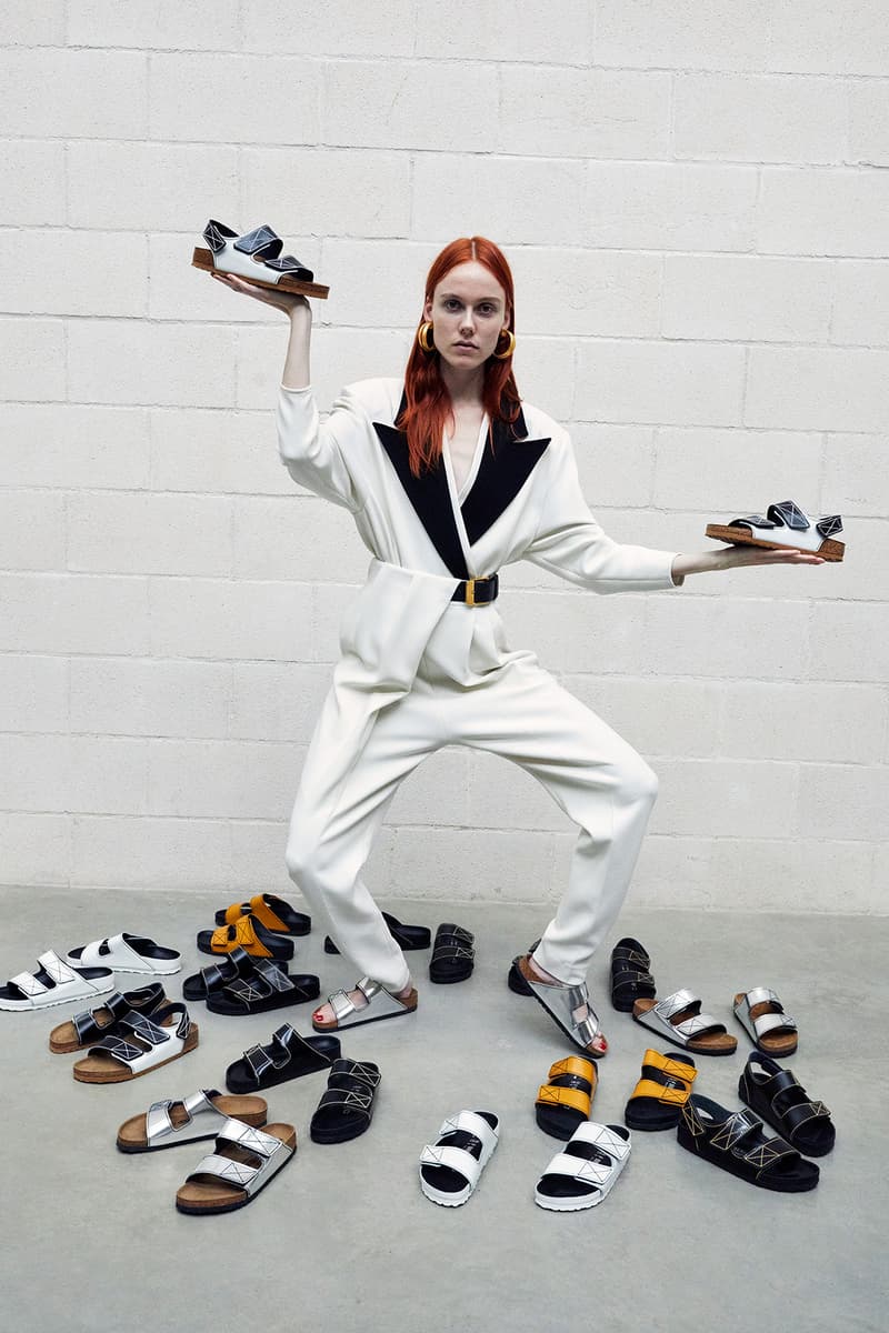 birkenstock proenza schouler juergen teller peter miles collaboration arizona milano sandals unisex shoes footwear yellow white black silver