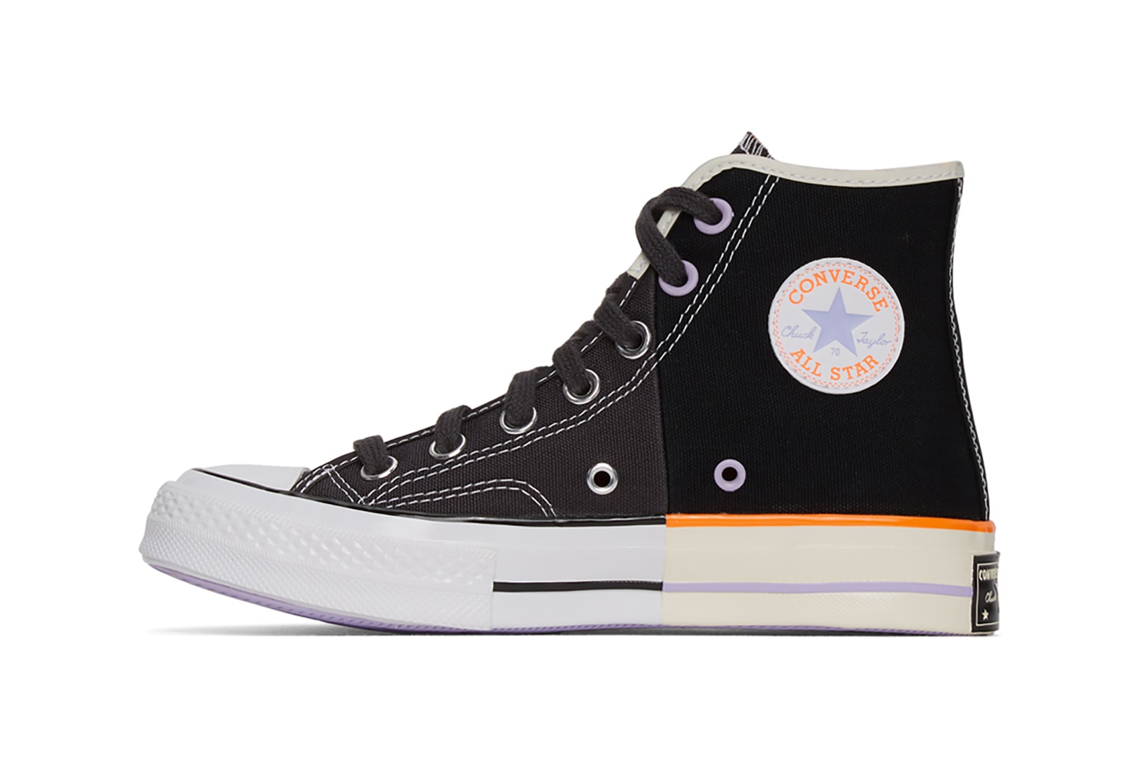 converse chuck 70 high sneakers reconstructed black off white shoes footwear sneakerhead yellow purple orange 