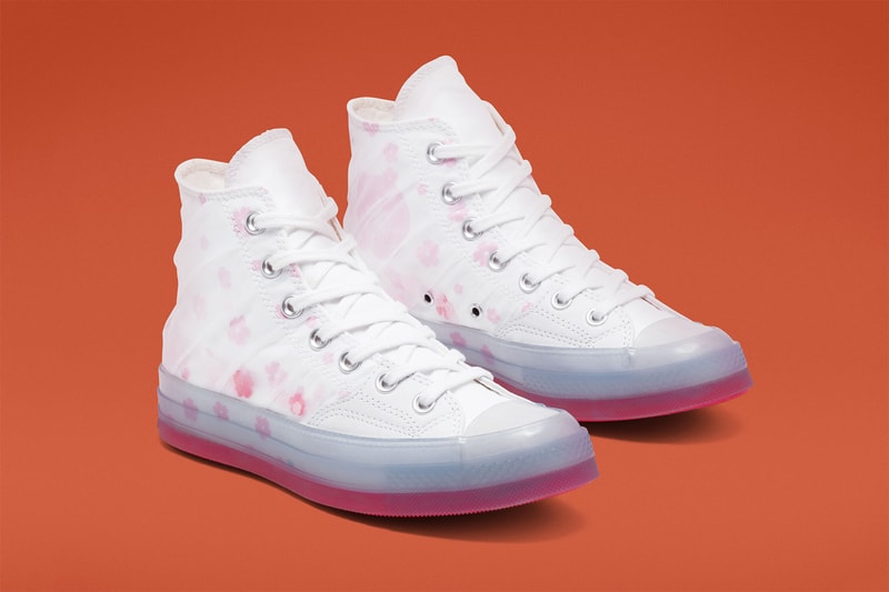 converse chuck 70 hi top sakura pack pink white organza leather