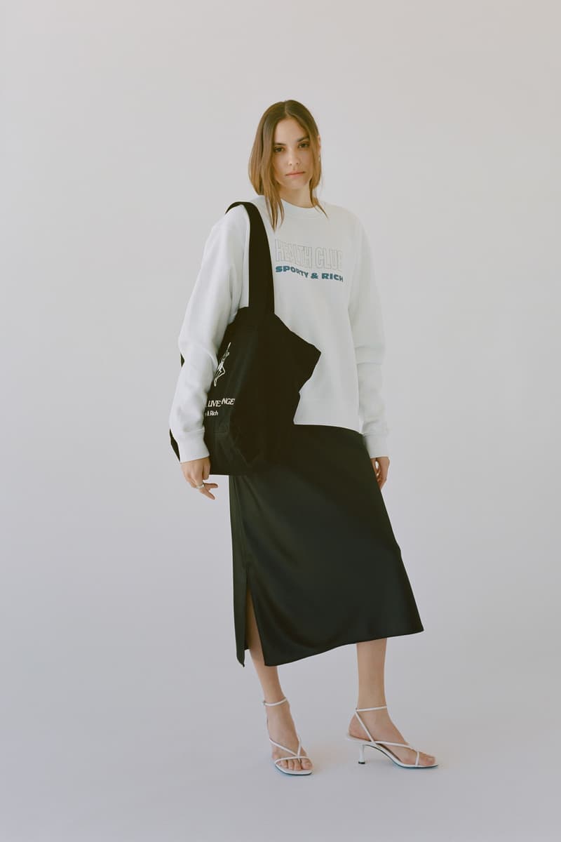 Sporty & Rich Emily Oberg Spring 2020 Collection Campaign Sweatshirt Logo T-Shirt 