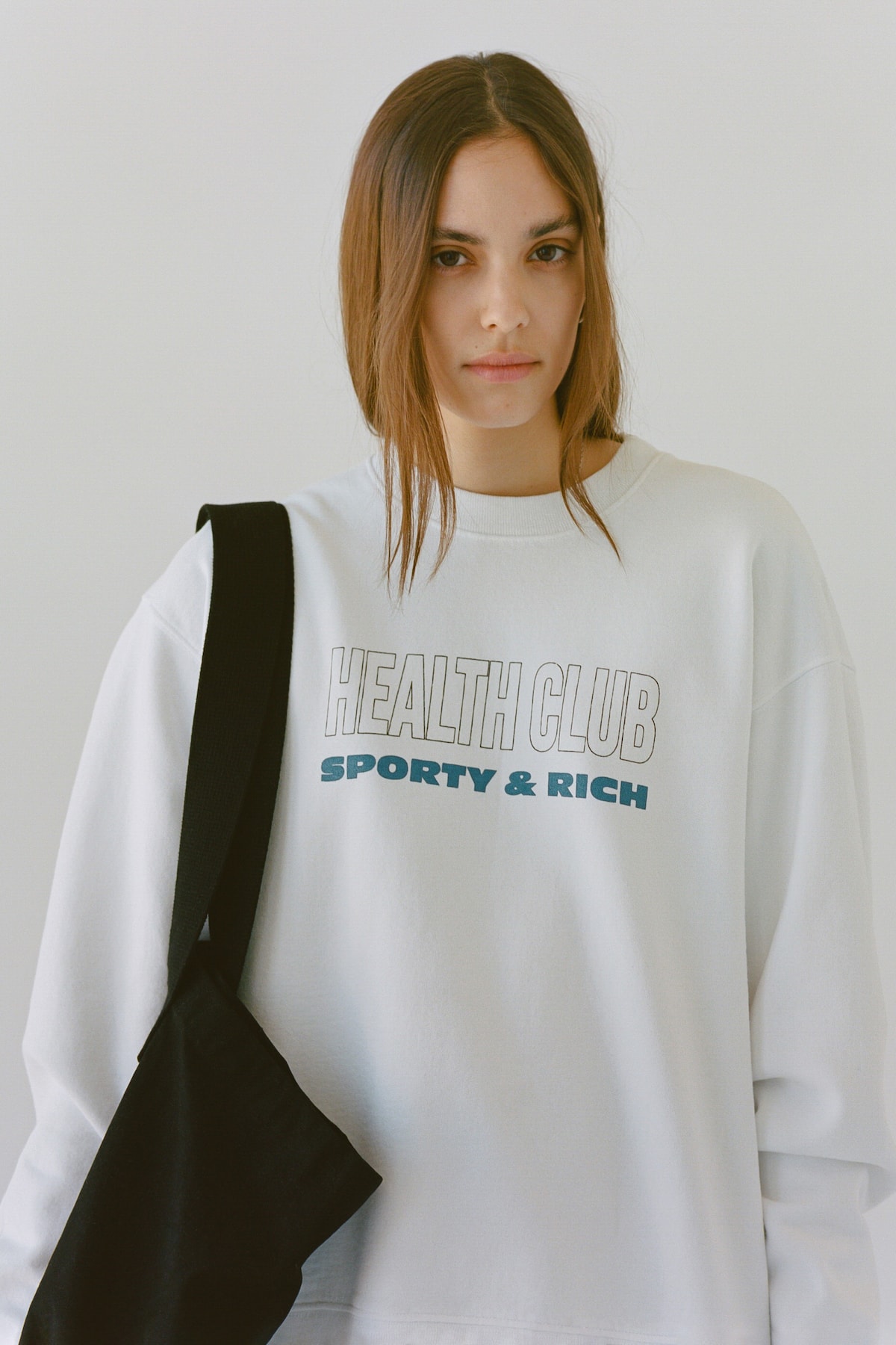 Sporty & Rich Emily Oberg Spring 2020 Collection Campaign Sweatshirt Logo T-Shirt 