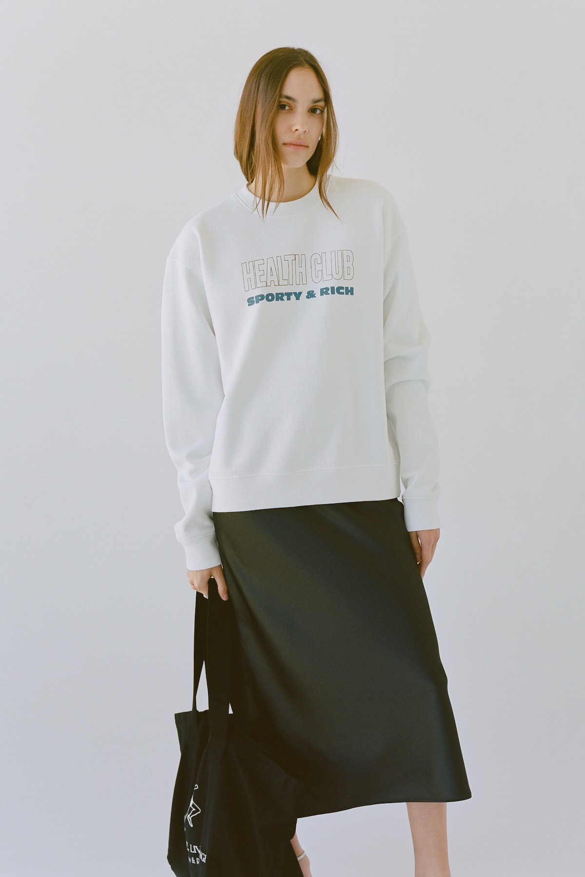 Sporty & Rich Emily Oberg Spring 2020 Collection Campaign Sweatshirt Logo T-Shirt 