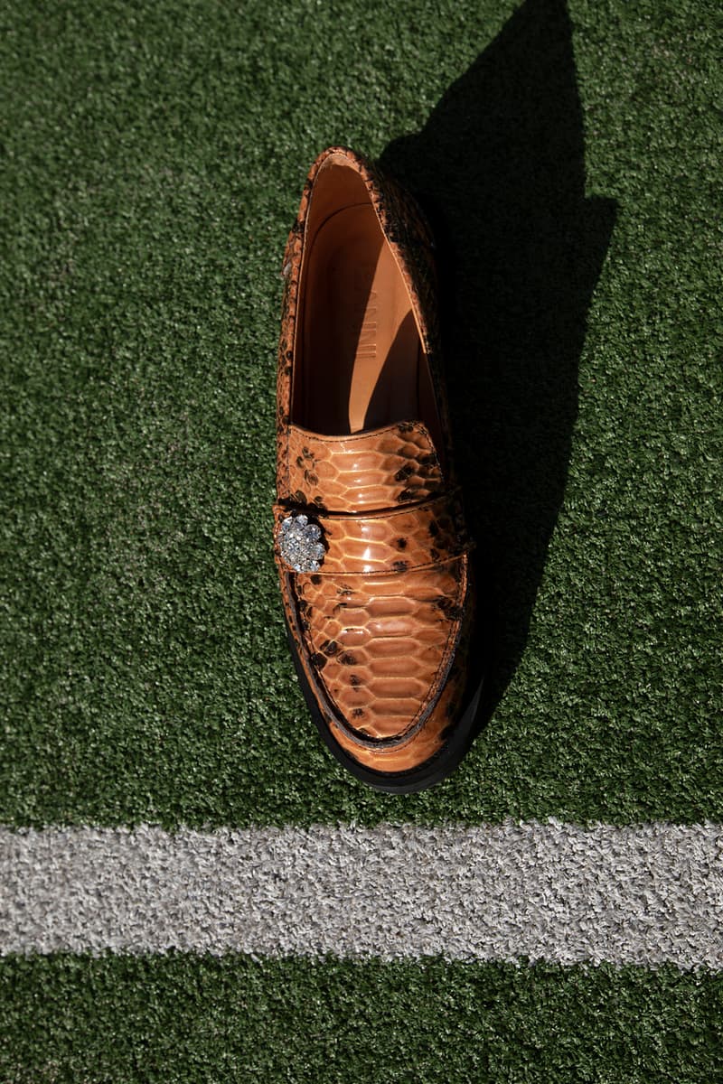 GANNI Spring/Summer 2020 Collection Snakeskin Loafer Brown