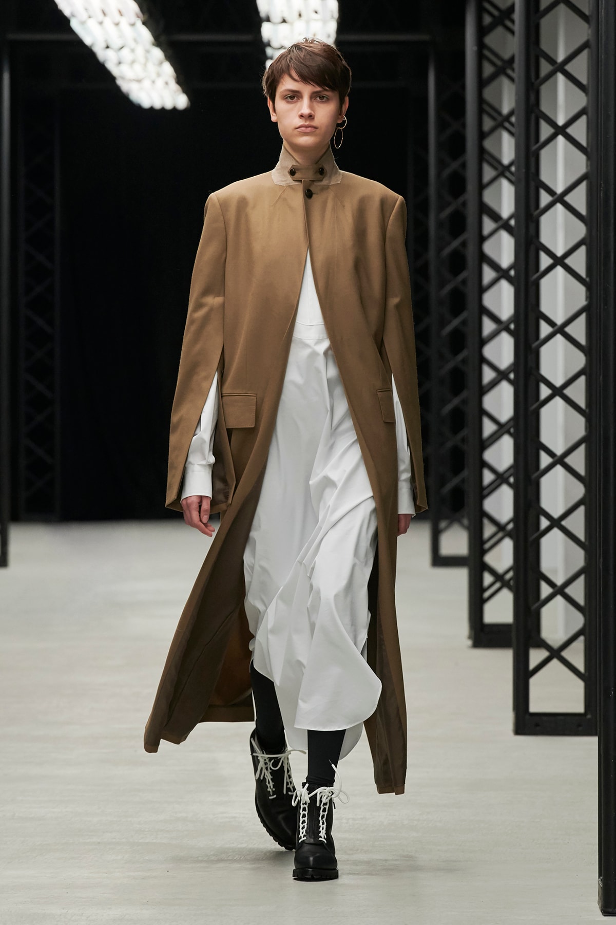 HYKE Fall/Winter 2020 Collection Runway Show Coat Brown