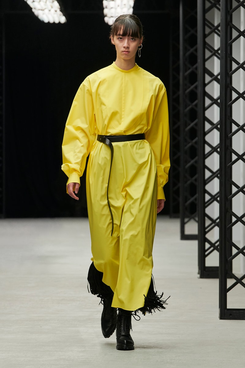 HYKE Fall/Winter 2020 Collection Runway Show Dress Yellow
