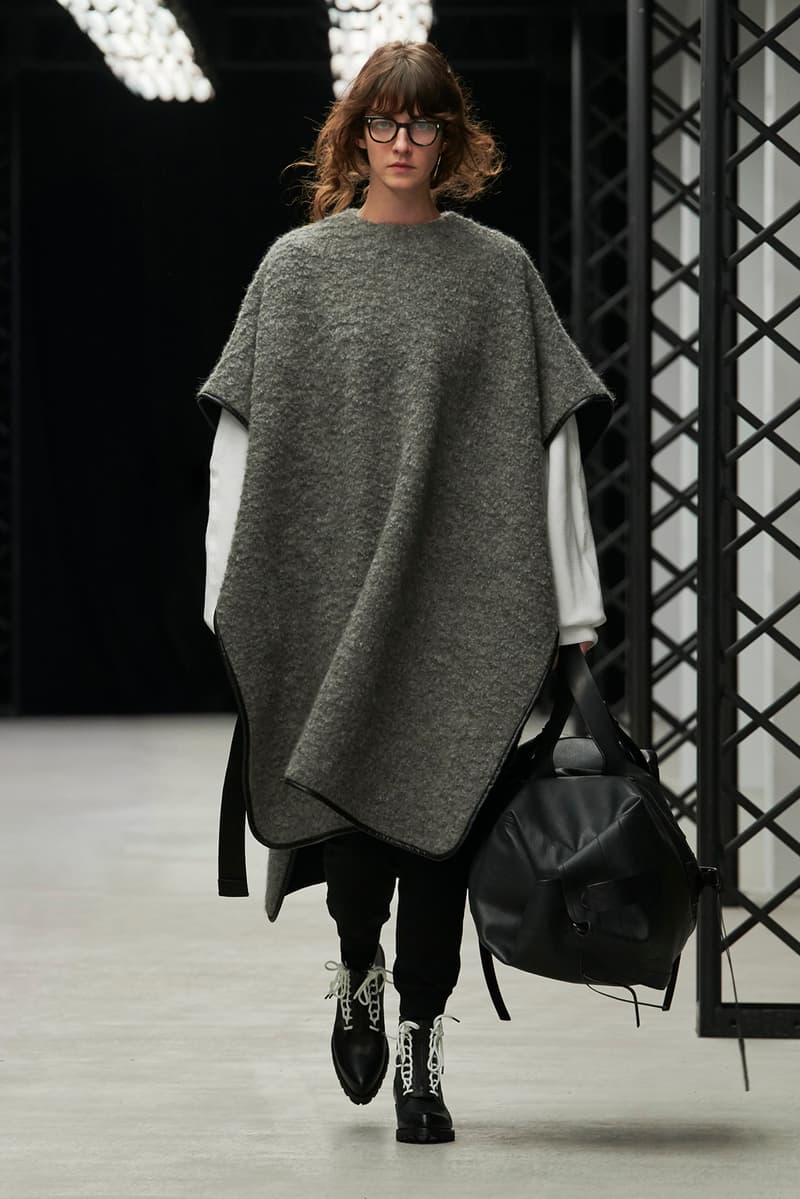 HYKE Fall/Winter 2020 Collection Runway Show Poncho Grey