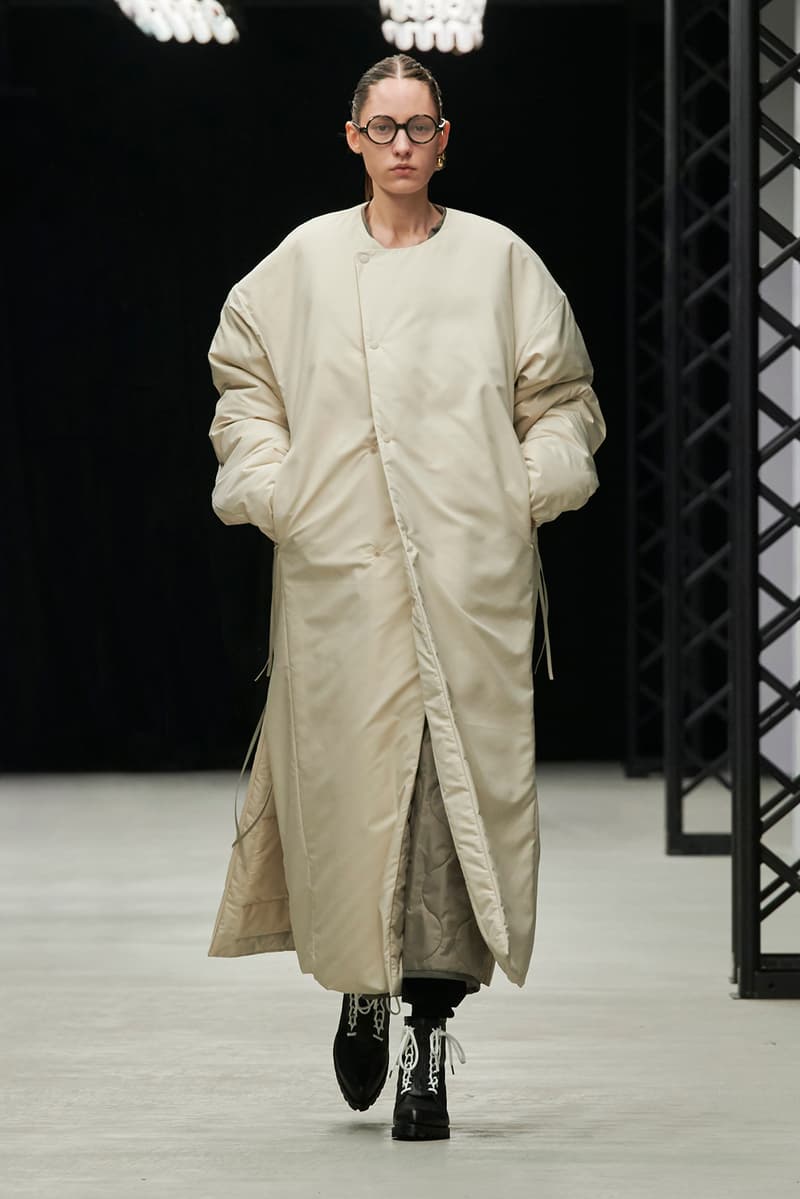 HYKE Fall/Winter 2020 Collection Runway Show Nylon Coat White