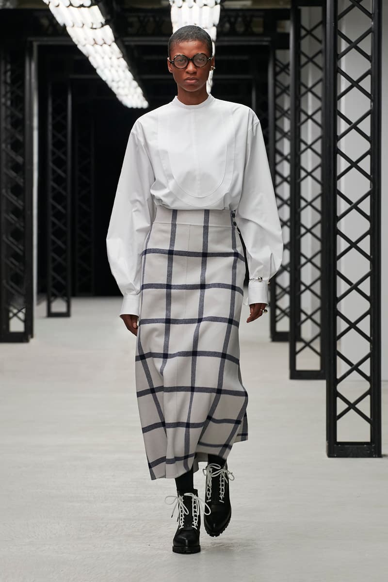 HYKE Fall/Winter 2020 Collection Runway Show Striped Skirt