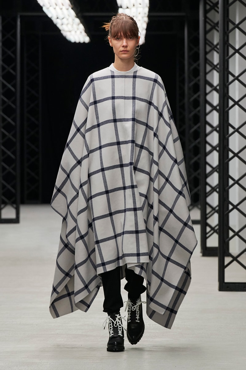 HYKE Fall/Winter 2020 Collection Runway Show Check Poncho