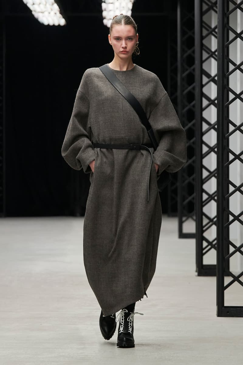 HYKE Fall/Winter 2020 Collection Runway Show Dress Grey