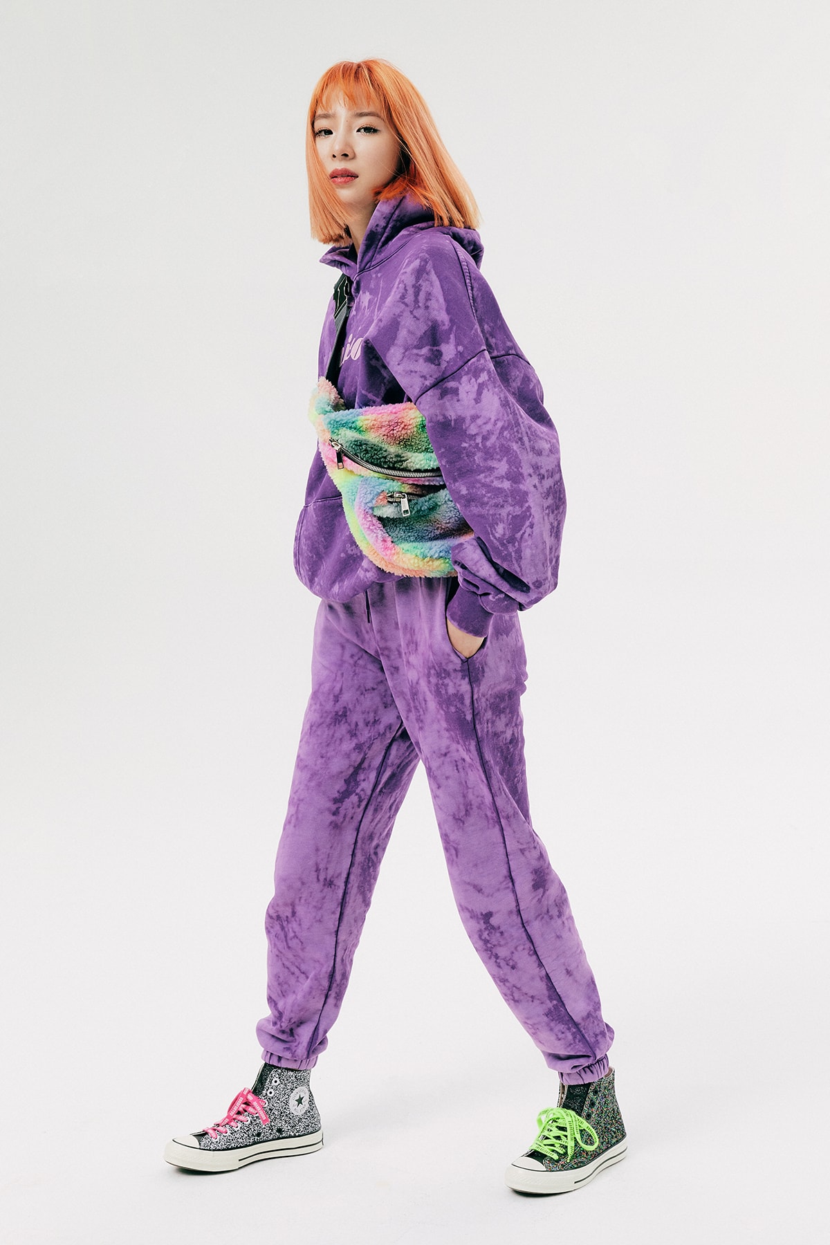 IRENEISGOOD Label Fall/Winter 2020 Collection Lookbook Tracksuit Purple Tie Dye