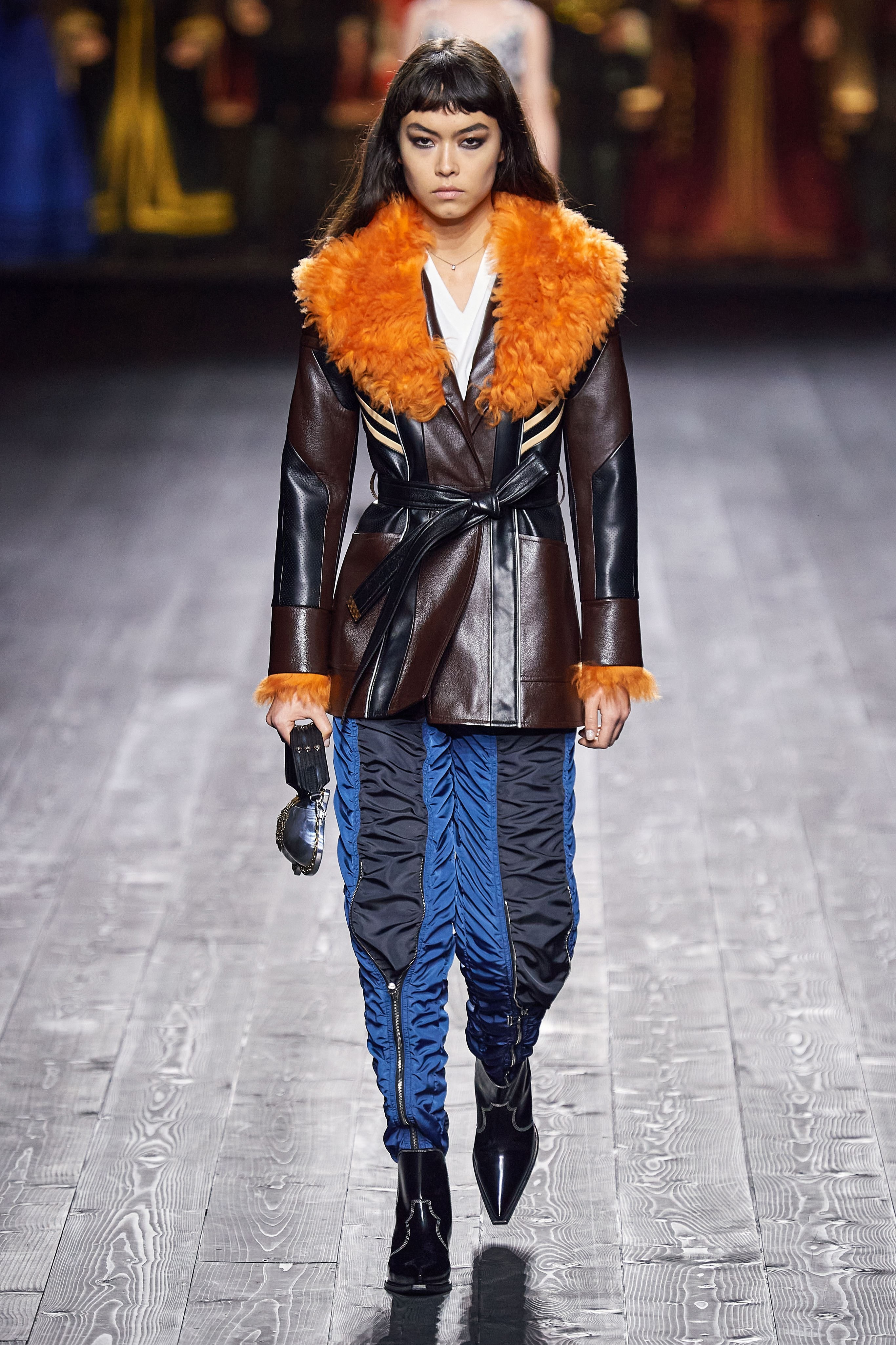 Louis Vuitton Fall/Winter Collection Runway Show Fur Trimmed Coat