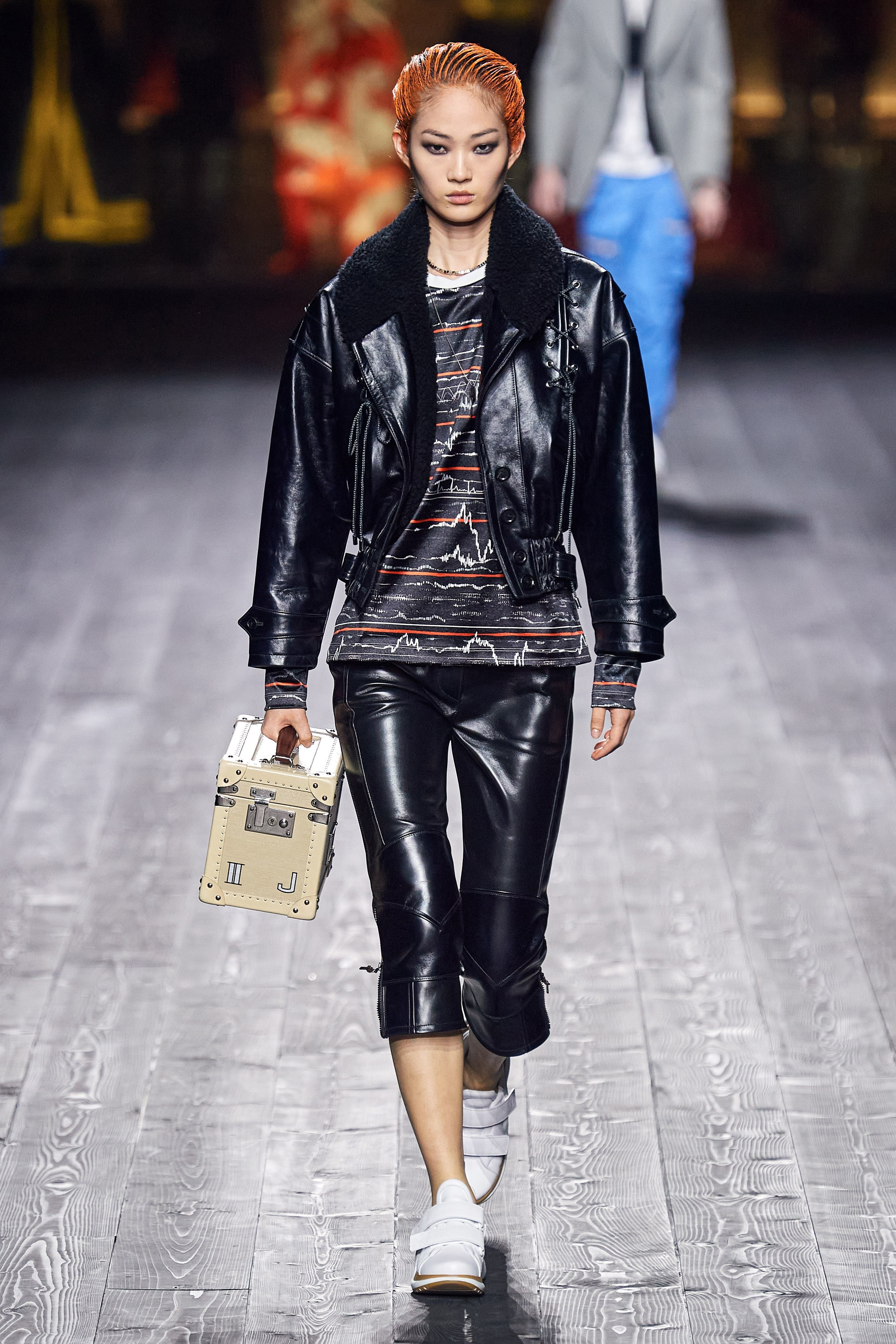 Louis Vuitton Fall/Winter Collection Runway Show Leather Jacket Pants Black