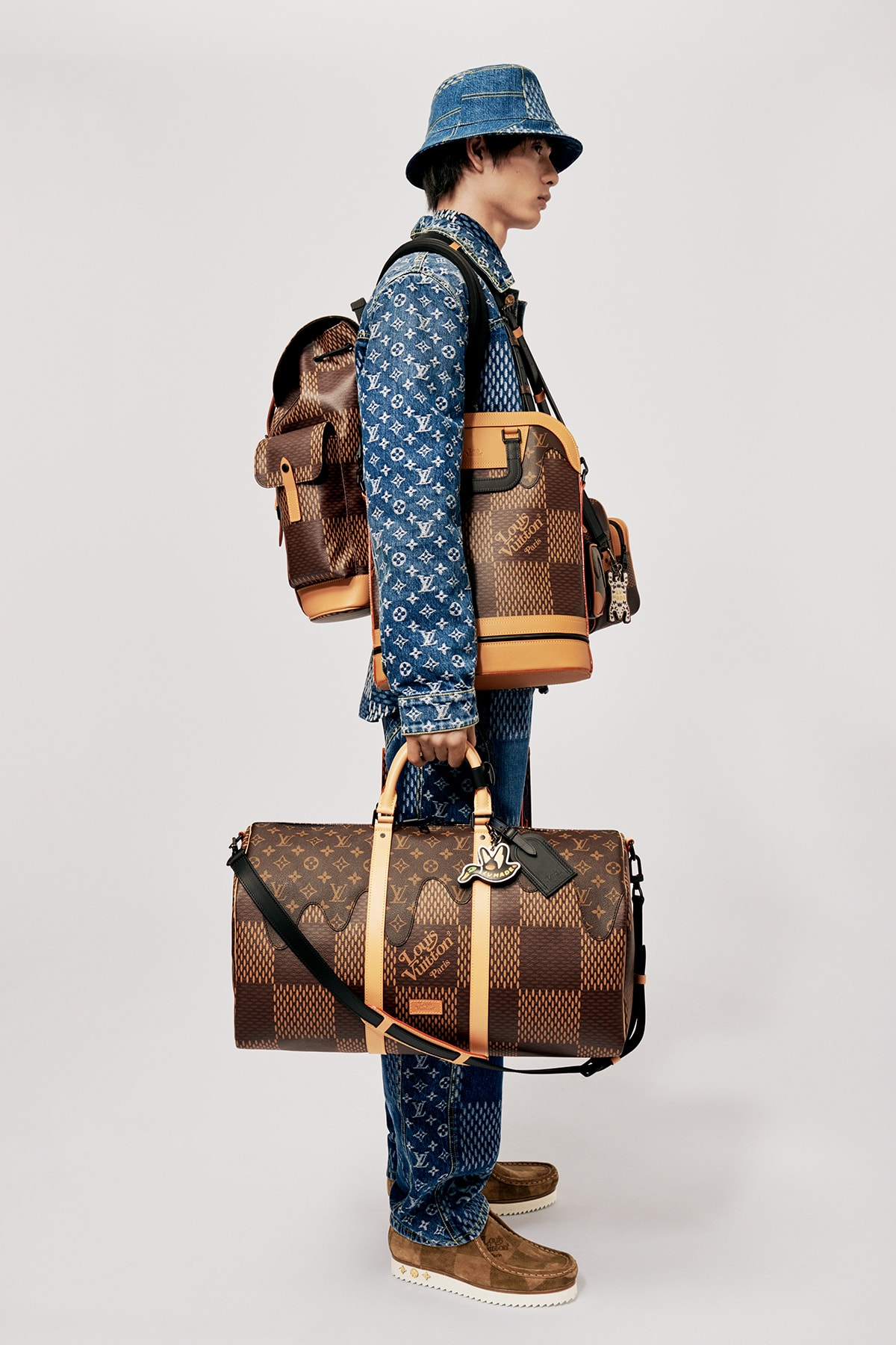 Louis Vuitton NIGO x Virgil Alboh LV2 Collection Lookbook Duffel Bag Backpack Damier Monogram