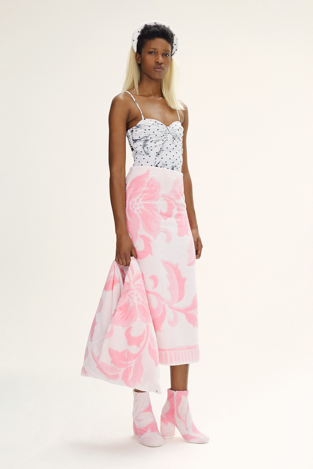 MM6 Maison Margiela Spring/Summer 2020 Collection Lookbook Towel Skirt Floral Pink