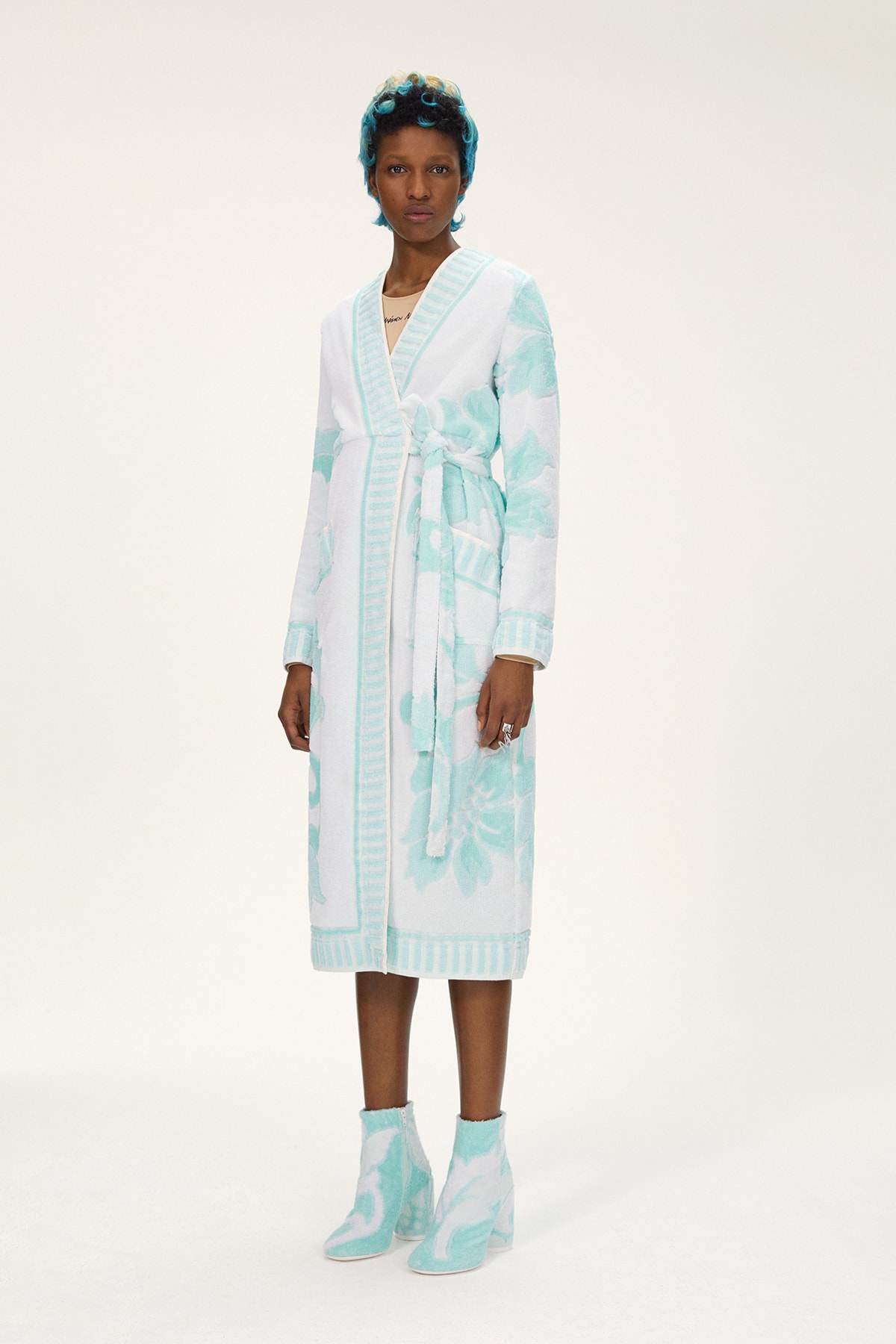MM6 Maison Margiela Spring/Summer 2020 Collection Lookbook Robe Boots Floral Turquoise