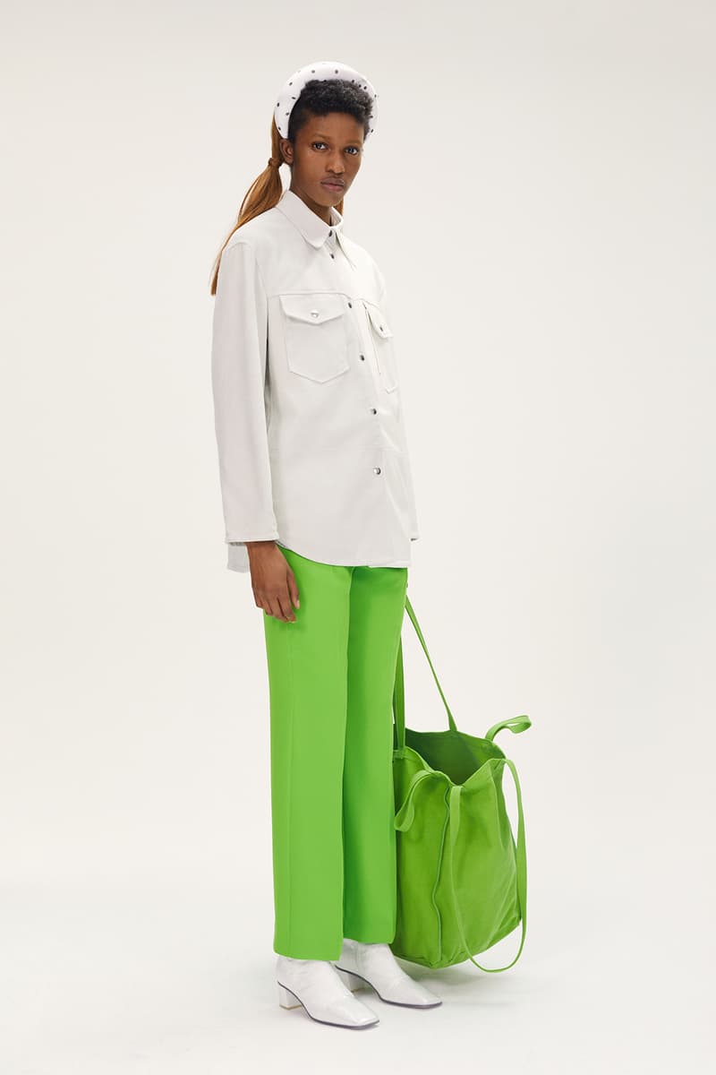 coach shoes heels Spring/Summer 2020 Collection Lookbook Button Down White Green Pants