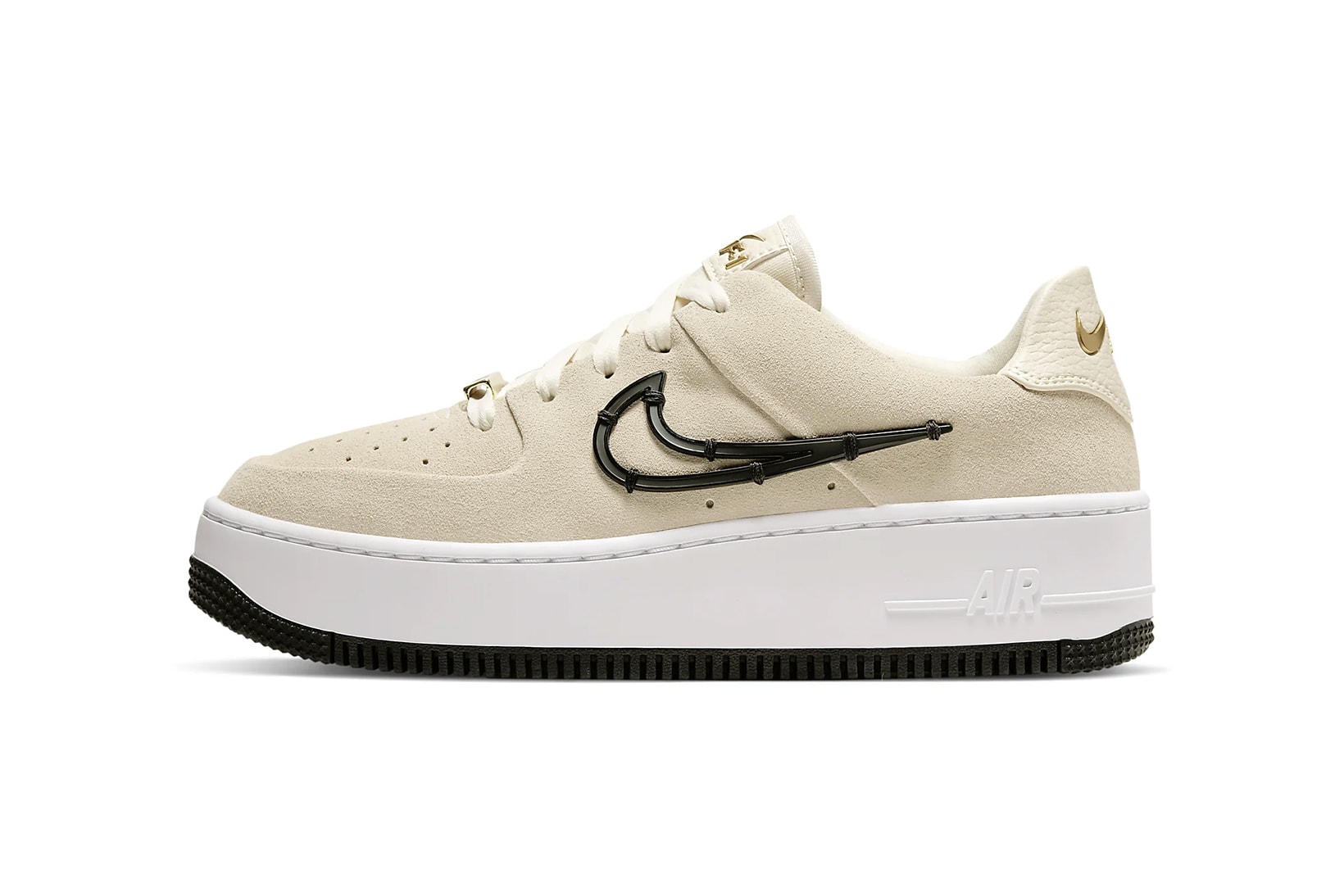Nike Air Force 1 Low white (Metallic Gold Swoosh Custom)