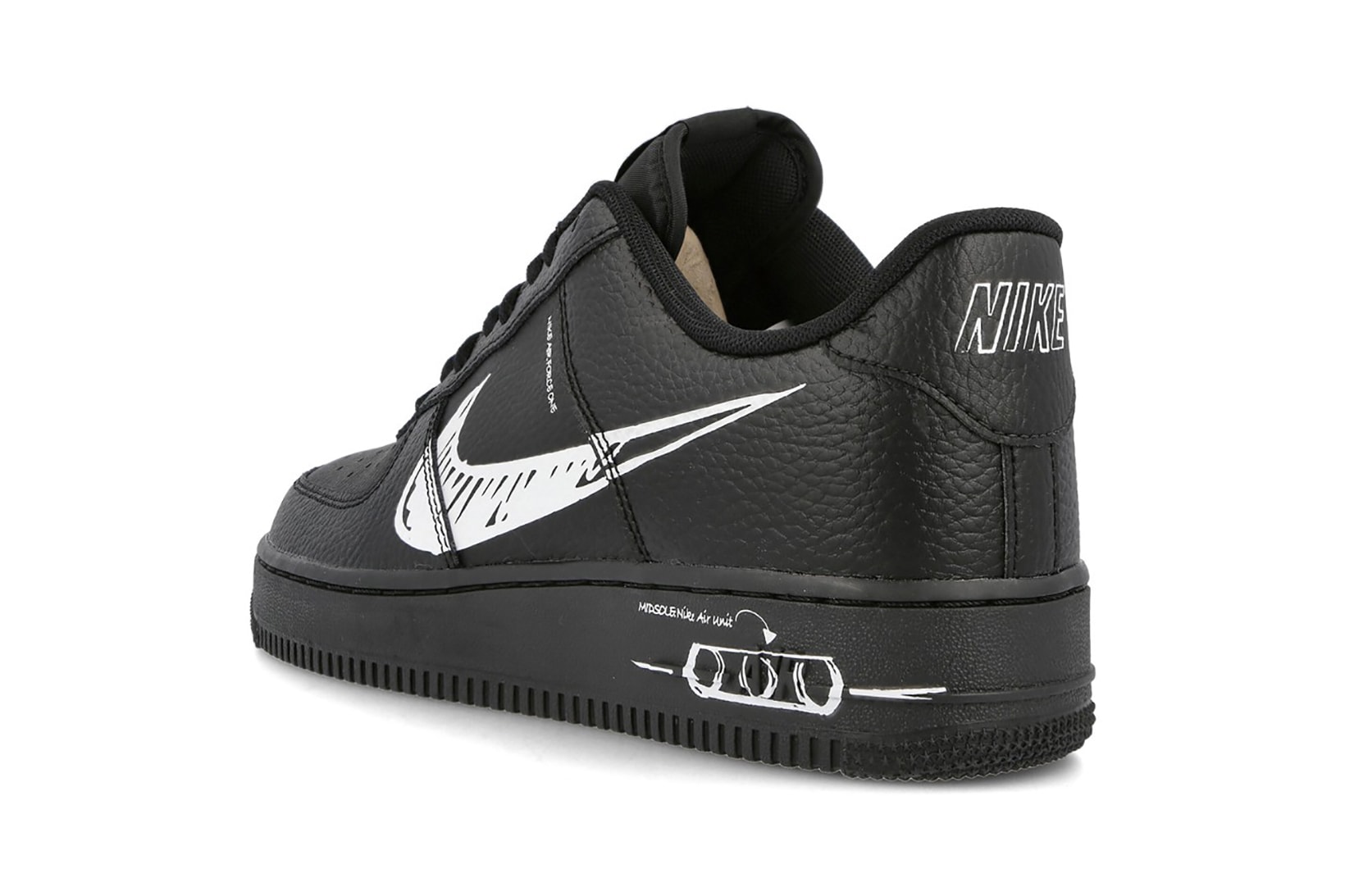 nike air force 1 sketch sneakers black white shoes sneakerhead footwear