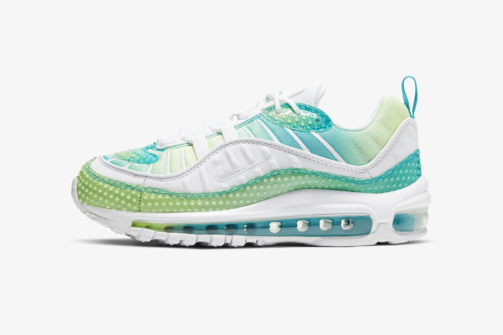 nike air max 98 se womens sneakers oracle aqua blue barely volt green white shoes sneakerhead footwear