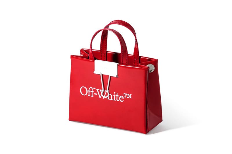 red off white purse