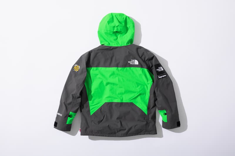 supreme the north face collaboration spring gore tex outerwear rtg jackets bags beanies black red neon green 