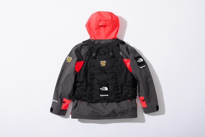 supreme the north face collaboration spring gore tex outerwear rtg jackets bags beanies black red neon green 