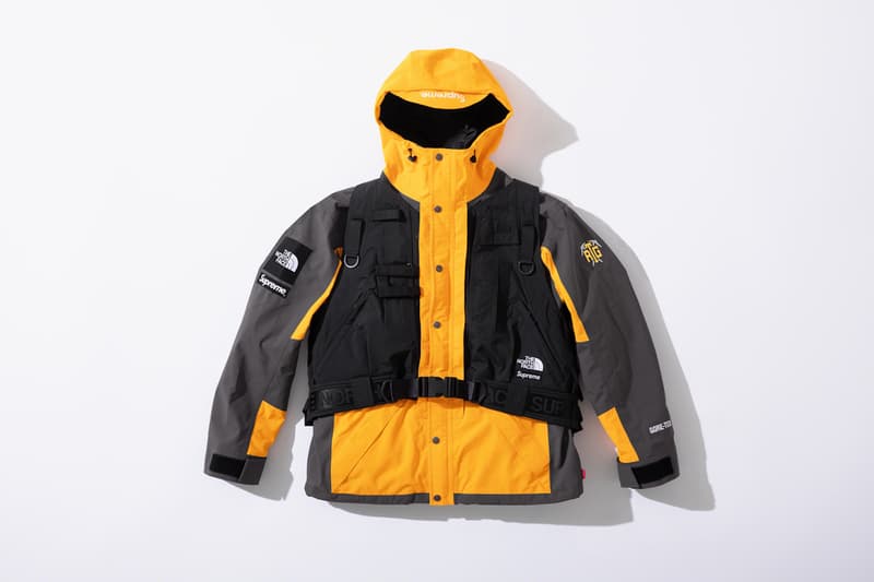 supreme the north face collaboration spring gore tex outerwear rtg jackets bags beanies black red neon green 