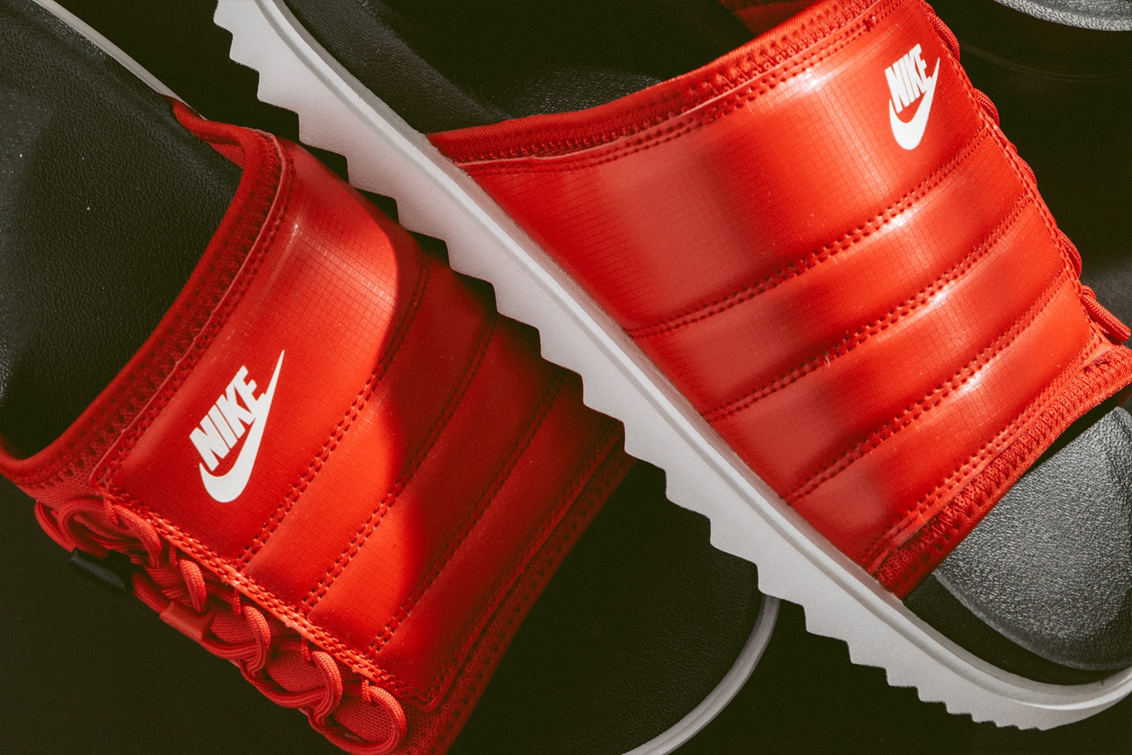 Nike City Slide NA Black Red Sandals Slippers Footwear 