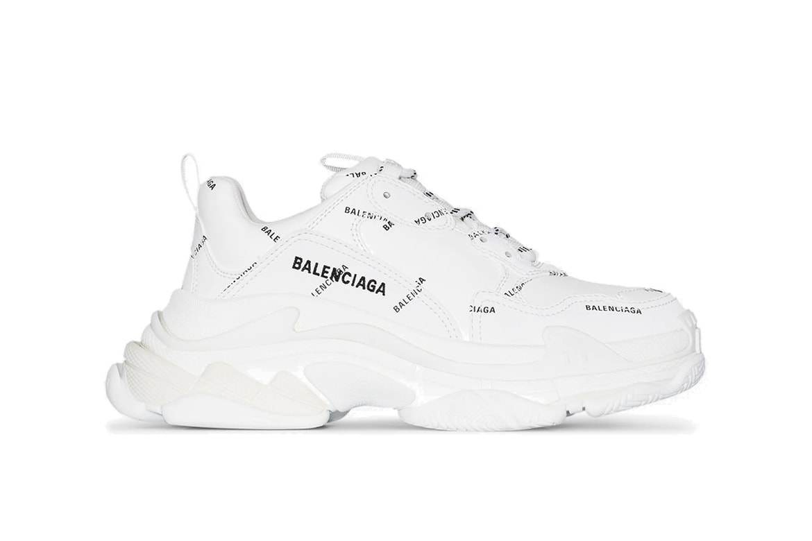 Balenciaga Triple S Logo Print Sneaker White Hypebae