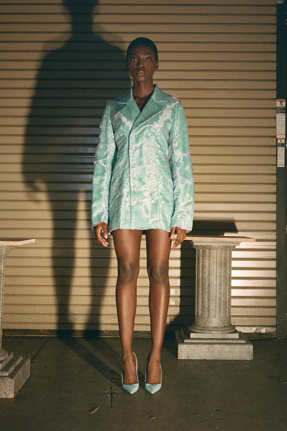 Danielle Guizio Spring/Summer 2020 Collection Lookbook Blazer Green Mesh