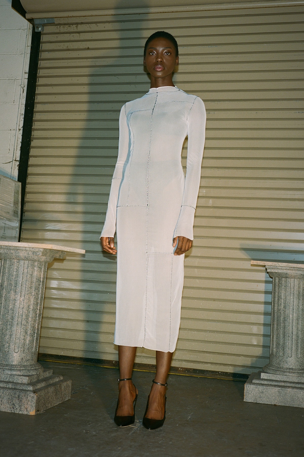 Danielle Guizio Spring/Summer 2020 Collection Lookbook Mesh Maxi Dress White