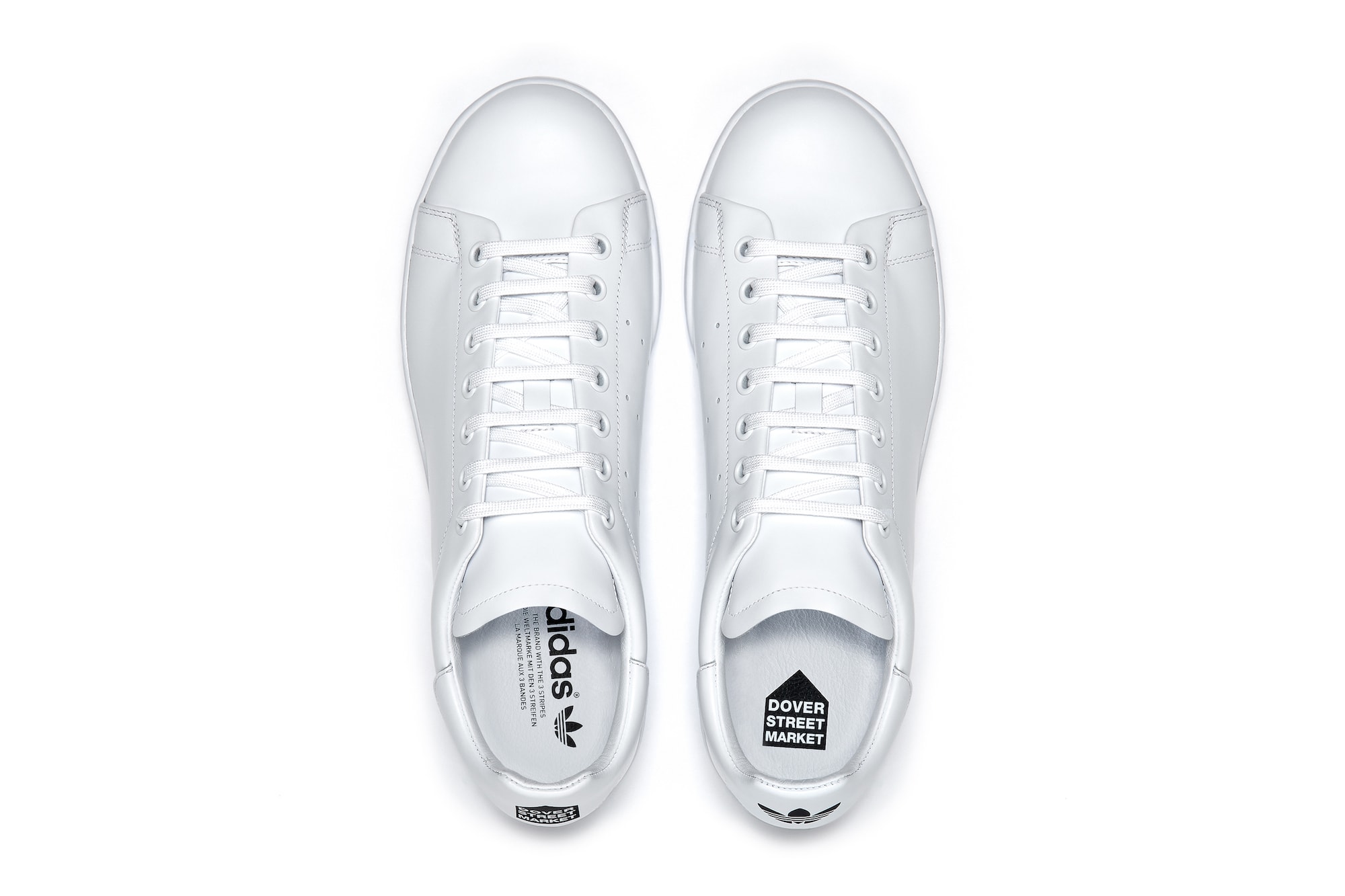 Dover Street Market x adidas Originals Stan Smith Sneaker Release Collaboration Black White Logo 