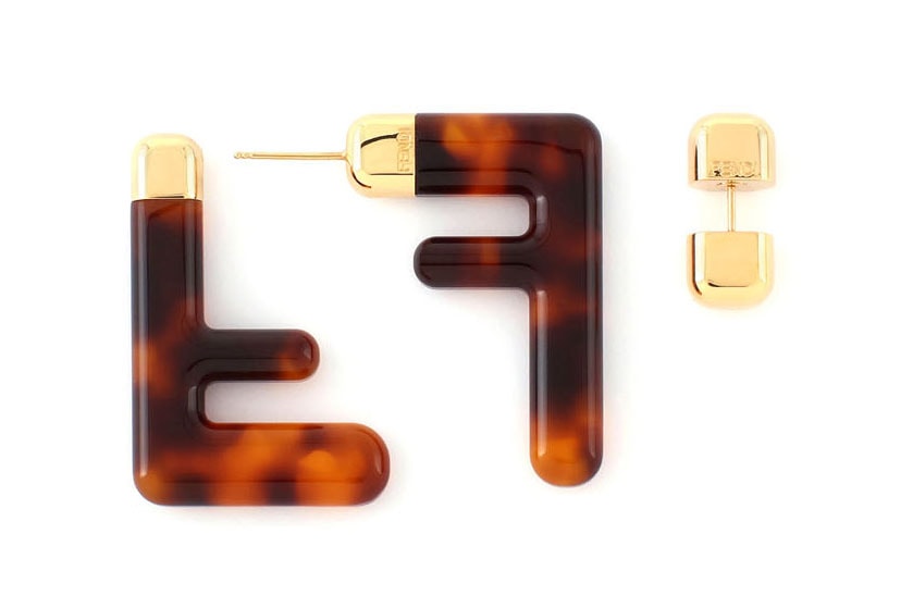 Fendi FF Earrings Logo Zucca Print Spring/Summer 2020 Tortoiseshell