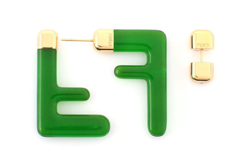 Fendi FF Earrings Logo Zucca Print Spring/Summer 2020 Green