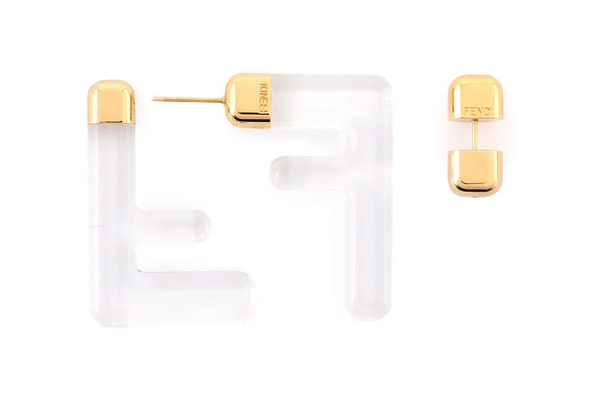 Fendi FF Earrings Logo Zucca Print Spring/Summer 2020 Clear