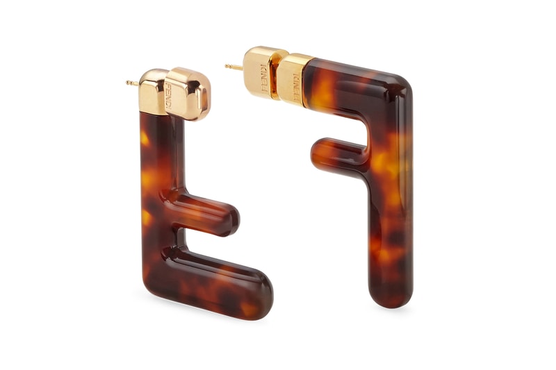 Fendi FF Earrings Logo Zucca Print Spring/Summer 2020 Tortoiseshell