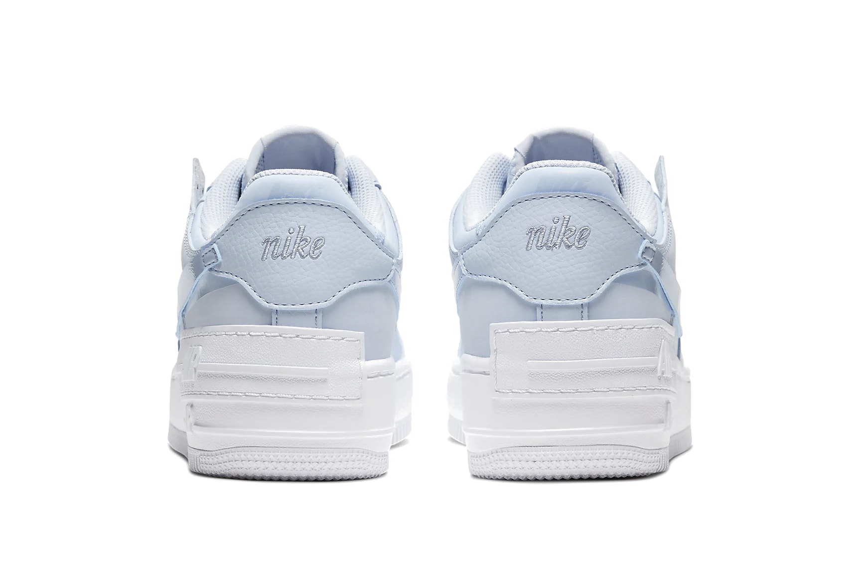Nike Air Force 1 Shadow Baby Blue Glow in the Dark Sneaker Shoe Platform Trainer