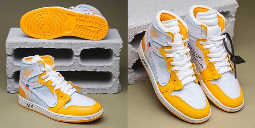 canary yellow jordans off white